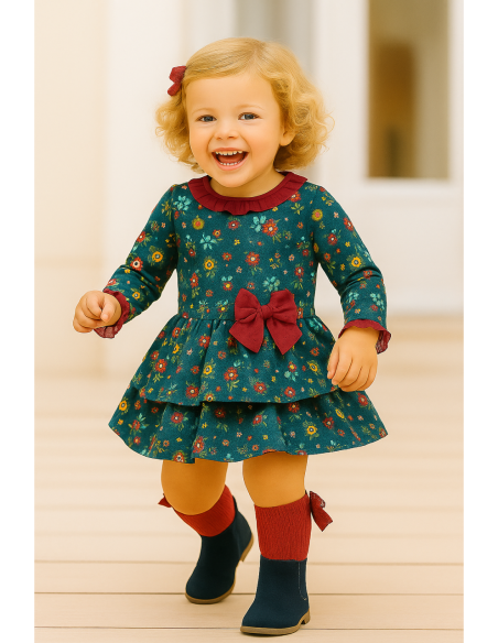 Vestido felpa estampado niña 