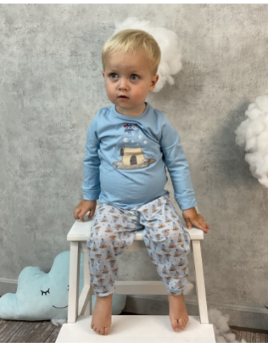 Pijama manga larga seta bebé niño 