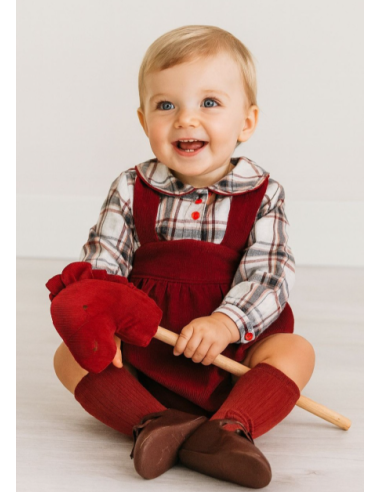 Conjunto pololo manga larga tirantes bebé niño 