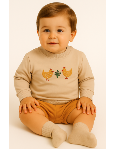 Conjunto sudadera pollito para bebé 