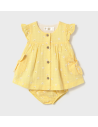 Vestido con cubrepañal bebé niña 