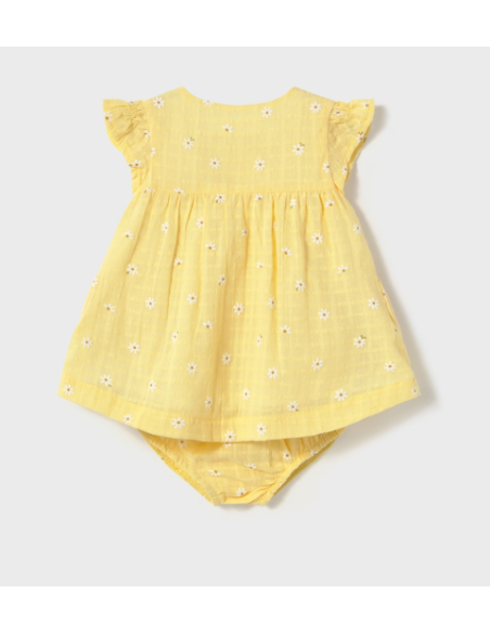 Vestido con cubrepañal bebé niña 