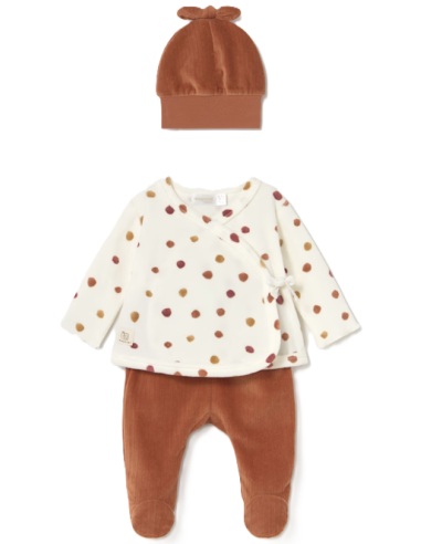Conjunto 3 piezas polaina bebé niña 