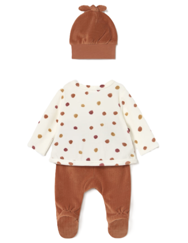 Conjunto 3 piezas polaina bebé niña 