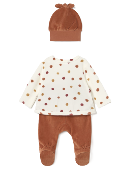 Conjunto 3 piezas polaina bebé niña 