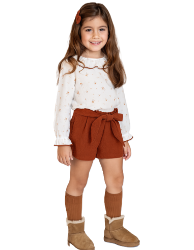 Conjunto short bambula niña 