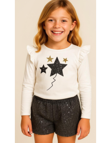 Conjunto 2 piezas short brilli niña 