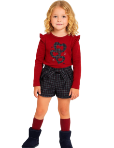 Conjunto short cuadros niña 
