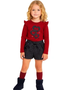 Conjunto short cuadros niña 
