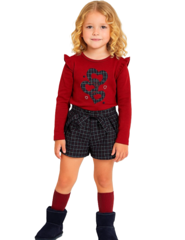 Conjunto short cuadros niña 