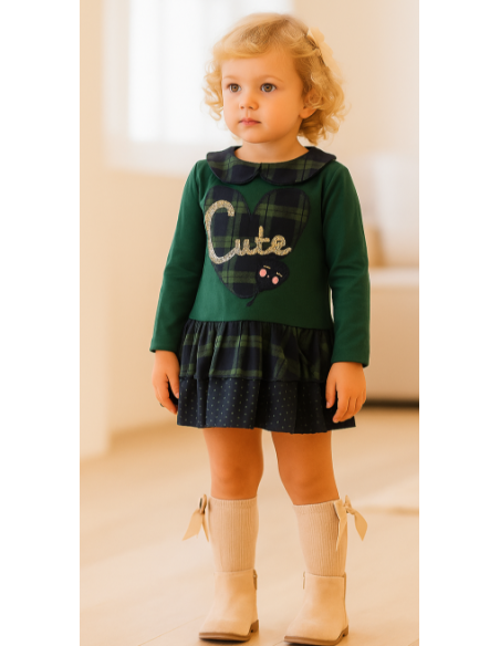 Vestido cuadros verde cute niña [product.brand] 1 - Ropa para Bebé | dyley | 
