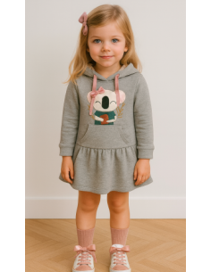 Vestido manga larga koala niña 
