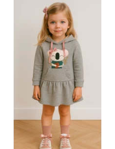Vestido manga larga koala niña 