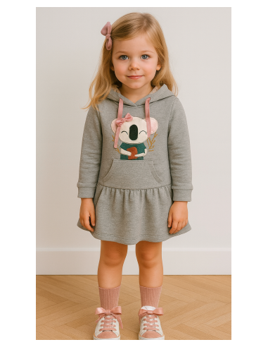 Vestido manga larga koala niña 