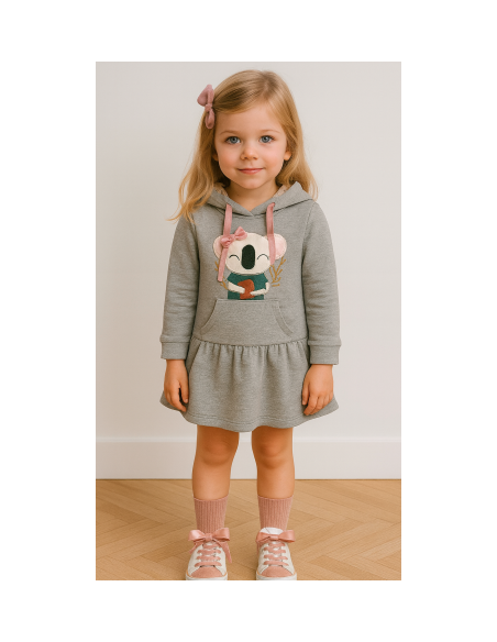 Vestido manga larga koala niña 