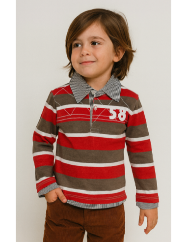 Polo manga larga rayas niño 