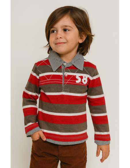 Polo manga larga rayas niño 