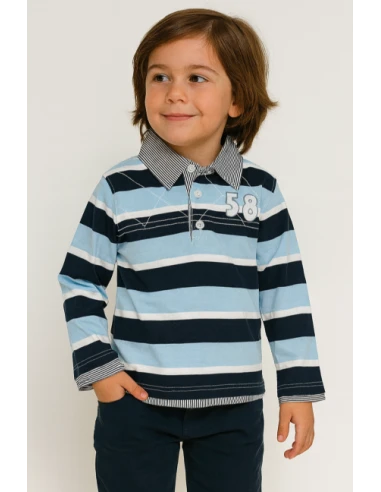 Polo manga larga rayas niño 