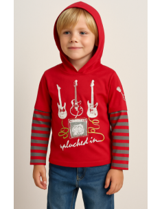Camiseta capucha guitaras niño  2