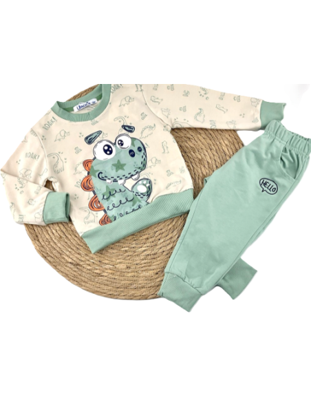 Conjunto 2 piezas sudadera dino bebé niño 