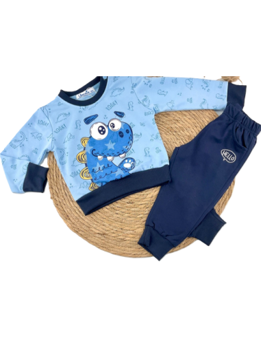 Conjunto 2 piezas sudadera dino bebé niño 