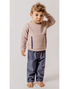 Conjunto sudadera tundosado bebé niño 