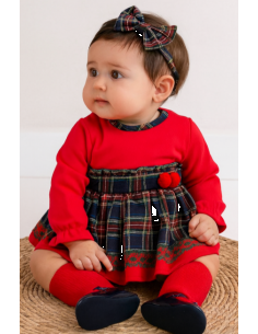 Conjunto 3 piezas chambrita cuadros bebé niña [product.brand] 1 - Ropa para Bebé | dyley | 