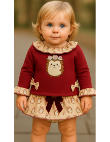 Conjunto 2 piezas erizos bebé niña 