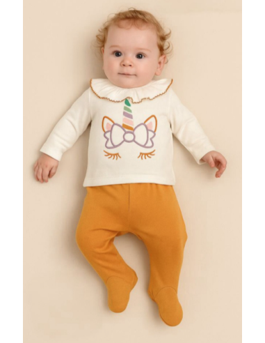 Conjunto 2 piezas polaina unicornio bebé 