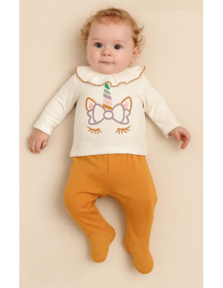 Conjunto 2 piezas polaina unicornio bebé 