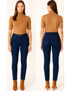 Pantalón tejano recto mujer 