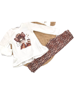 Conjunto dos piezas leopardo niña 