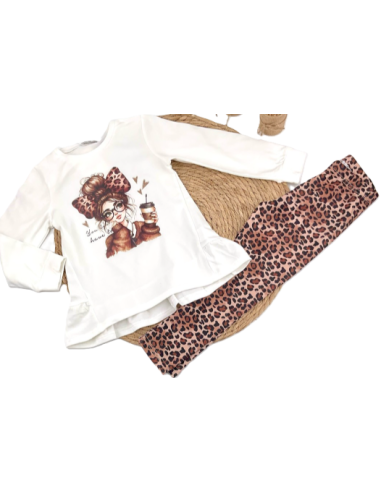 Conjunto dos piezas leopardo niña 