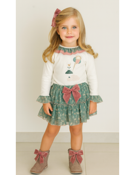 Conjunto 2 piezas organza niña 