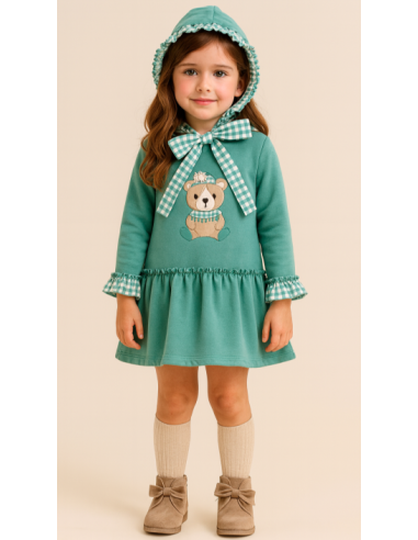 Vestido felpa osito niña 