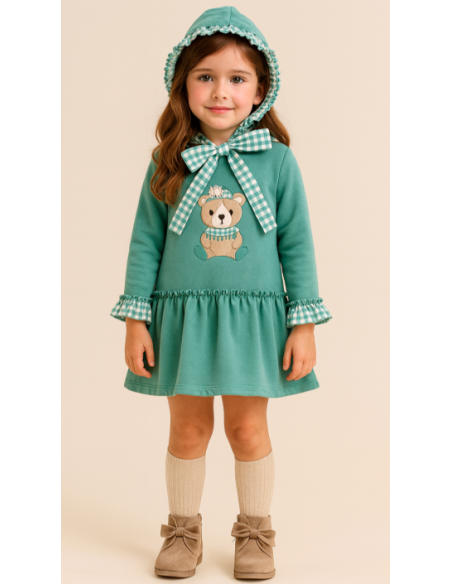 Vestido felpa osito niña 