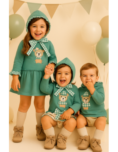Vestido felpa osito niña 