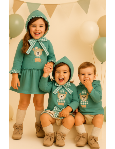 Vestido felpa osito niña 