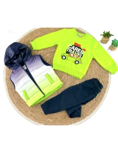 Conjunto de 3 piezas con chaleco bebé niño 