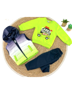 Conjunto de 3 piezas con chaleco bebé niño 