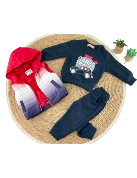 Conjunto de 3 piezas con chaleco bebé niño 