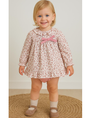 Vestido chambrita manga larga y braguita bebé niña [product.brand] 1 - Ropa para Bebé | dyley |
