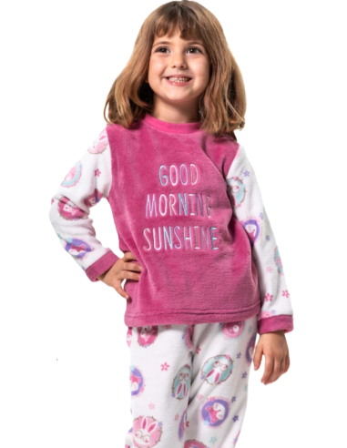 Pijama manga larga terciopelo niña 