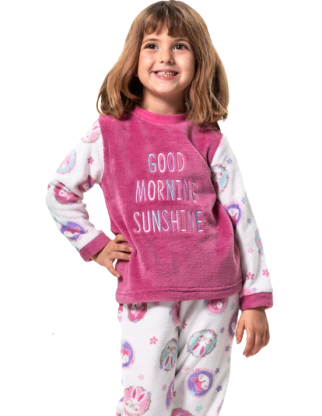 Pijama manga larga terciopelo niña 