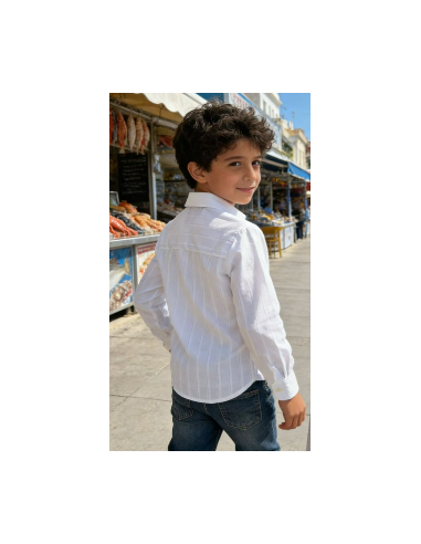 Camisa manga larga blanca niño 