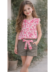 Conjunto 2 piezas short lazo niña 