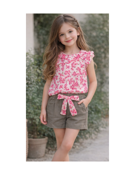 Conjunto 2 piezas short lazo niña 