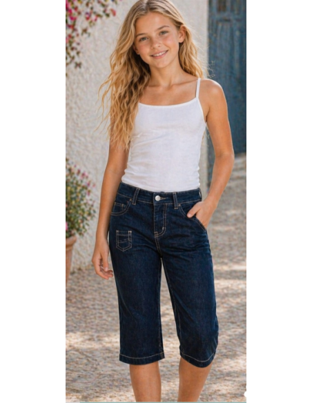 Pantalón pirata denim niña 
