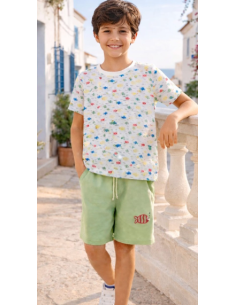 Conjunto manga corta peces niño 