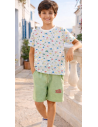 Conjunto manga corta peces niño 